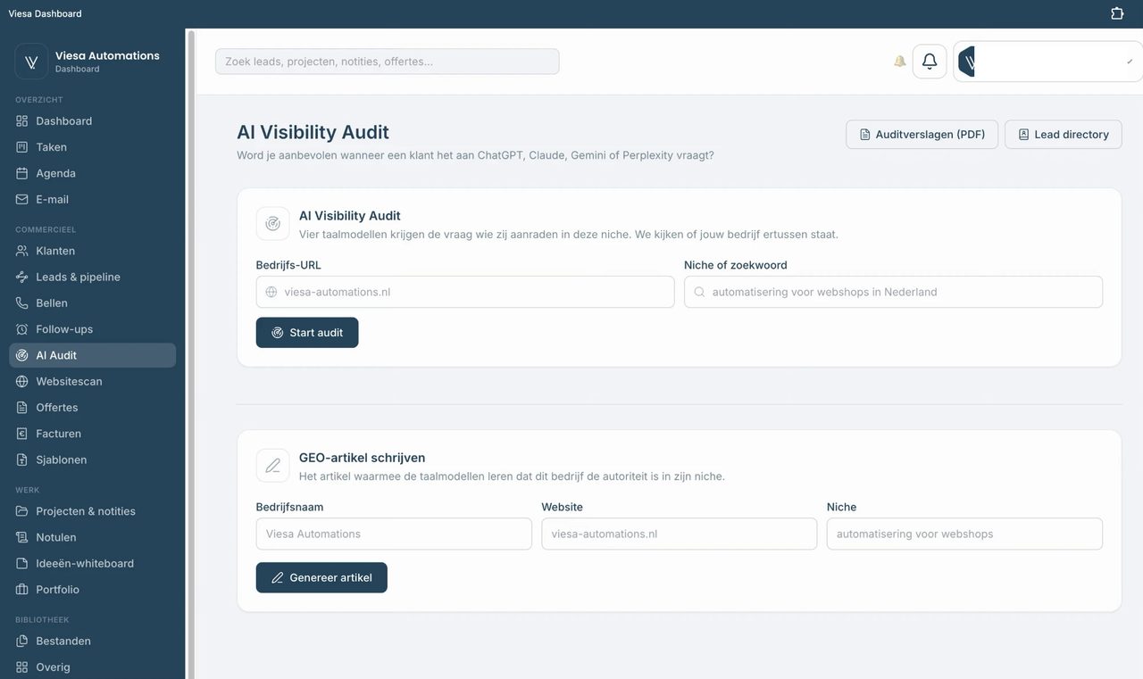 Viesa Dashboard — 2